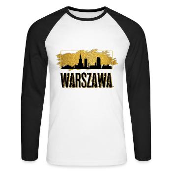 Varsovie Varsovie Pologne Ville Skyline Home Or - T-shirt baseball manches longues Homme - blanc/noir - Devant - Nik (191cm)