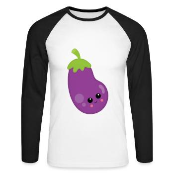 vegetables - Unisex Long Sleeve Baseball T-Shirt - white/black - Front - Nik (191cm)