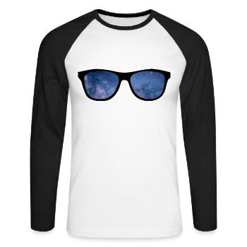 Lunettes de soleil Vacances Heure d’été - T-shirt baseball manches longues Homme - blanc/noir - Devant - Nik (191cm)