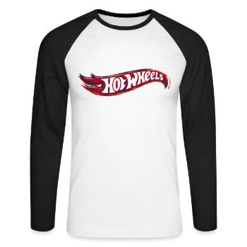 Hot Wheels Logo Des Alternatives - T-shirt baseball manches longues Homme - blanc/noir - Devant - Nik (191cm)
