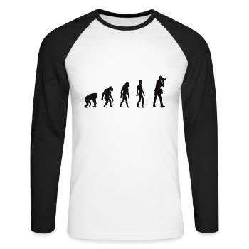 Evolution Photographer Appareil photo - T-shirt baseball manches longues Homme - blanc/noir - Devant - Nik (191cm)