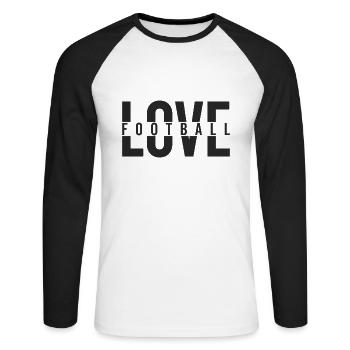 LOVE FOOTBALL USA Football américain - T-shirt baseball manches longues Homme - blanc/noir - Devant - Nik (191cm)