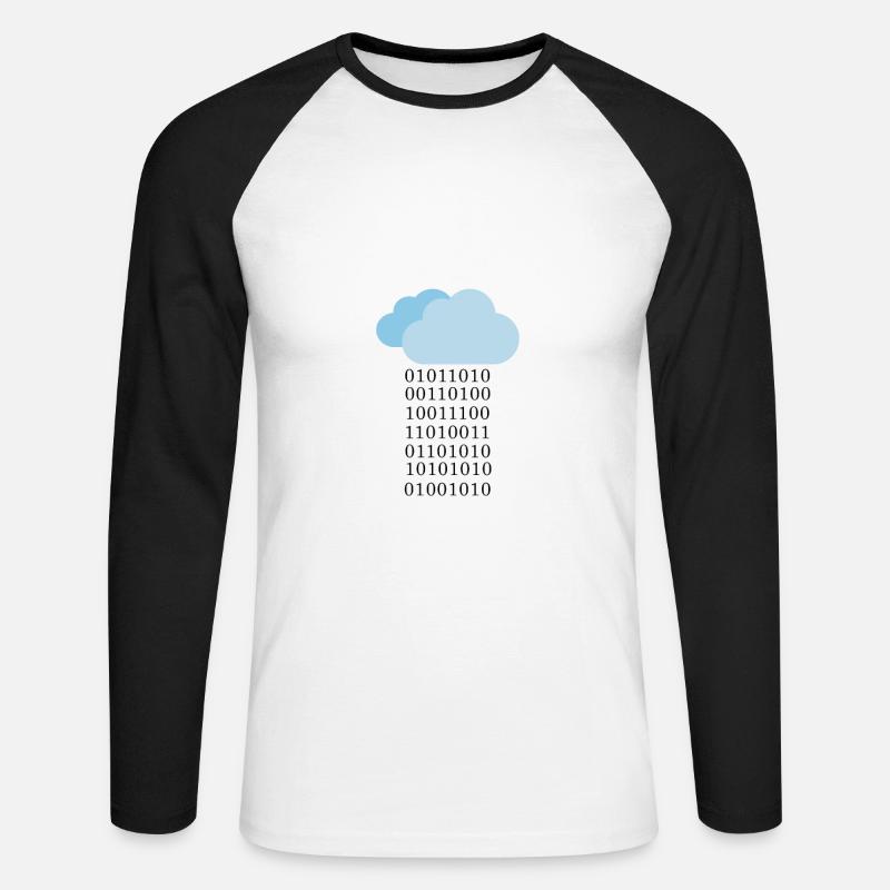 Cloud computing - Binary cloud - Unisex Long Sleeve Baseball T-Shirt - white/black
