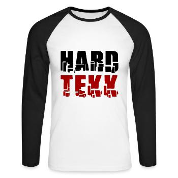 Hard Tekk Techno - Unisex Long Sleeve Baseball T-Shirt - white/black - Front - Nik (191cm)