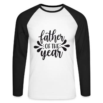 Vater des Jahres - Père de l’année - T-shirt baseball manches longues Homme - blanc/noir - Devant - Nik (191cm)