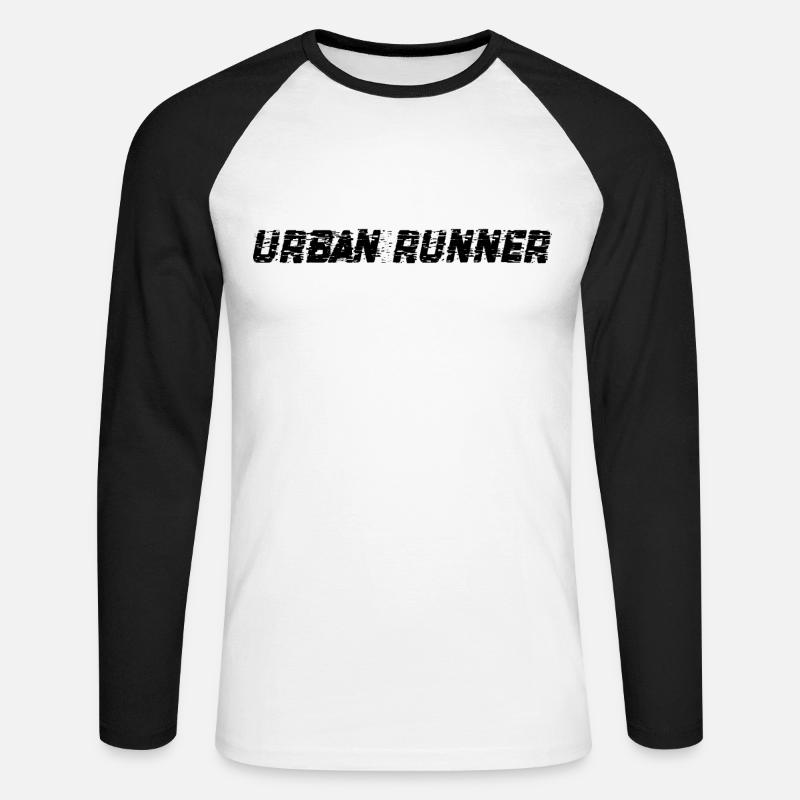 Runner - Unisex Baseballshirt langarm - Weiß/Schwarz