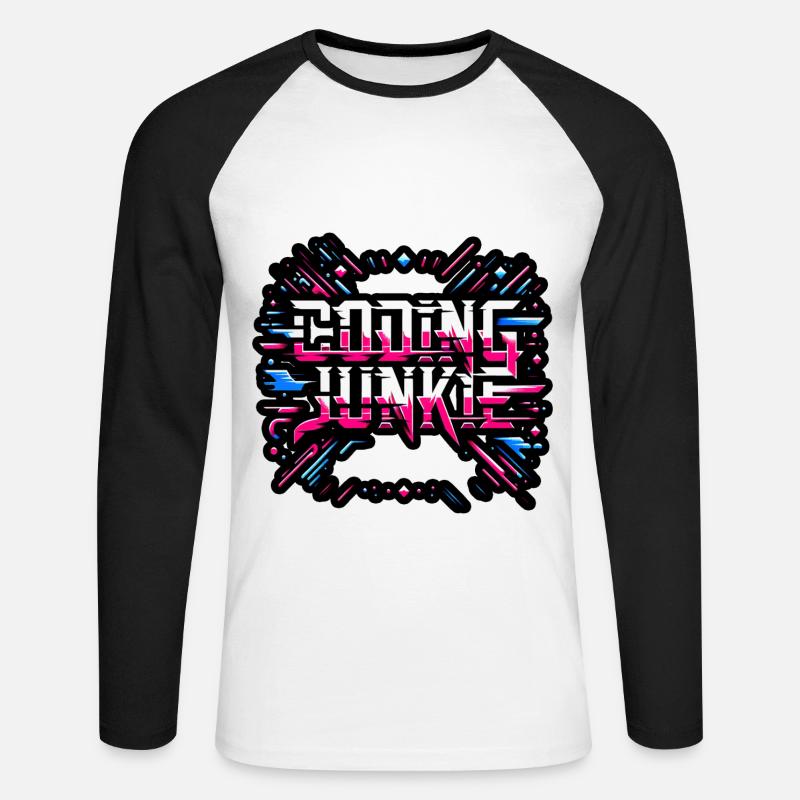 Coding Junkie 15 - Unisex Baseballshirt langarm - Weiß/Schwarz