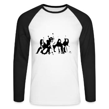 hip hop - Unisex Long Sleeve Baseball T-Shirt - white/black - Front - Nik (191cm)