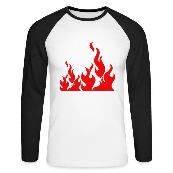 Flames blazingly impressive - Unisex Long Sleeve Baseball T-Shirt - white/black - Front - Nik (191cm)