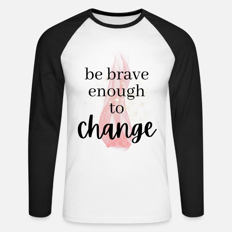 POSITIVE EINSTELLUNG MINDSET Motivation - Unisex Baseballshirt langarm - Weiß/Schwarz