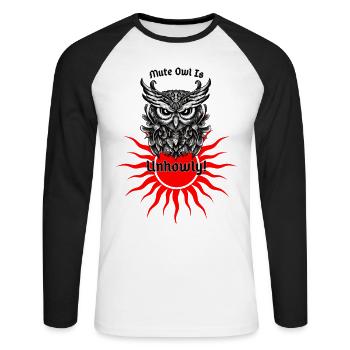 Unhowly - Unisex Long Sleeve Baseball T-Shirt - white/black - Front - Nik (191cm)