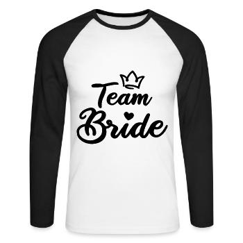 Équipe Bride - T-shirt baseball manches longues Homme - blanc/noir - Devant - Nik (191cm)