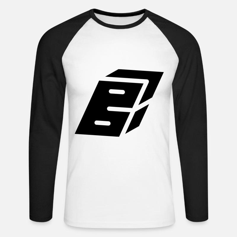Abstract B-Brief - Unisex Baseballshirt langarm - Weiß/Schwarz