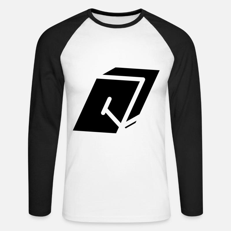 Abstract Q Brief - Unisex Baseballshirt langarm - Weiß/Schwarz