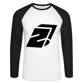 Lettre Z du résumé - T-shirt baseball manches longues Homme - blanc/noir - Devant - Nik (191cm)