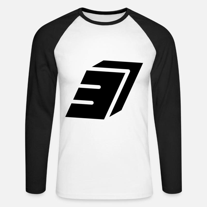 Abstract Nummer 3 - Unisex Baseballshirt langarm - Weiß/Schwarz