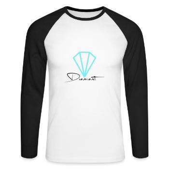 Gemstone Diamond - Unisex Long Sleeve Baseball T-Shirt - white/black - Front - Nik (191cm)