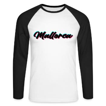 Mallorca - Unisex Baseballshirt langarm - Weiß/Schwarz - Vorne - Nik (191cm)