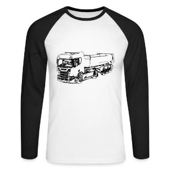 Camion camion - T-shirt baseball manches longues Homme - blanc/noir - Devant - Nik (191cm)