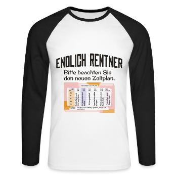 Endlich Rentner Zeitplan Tagesablauf Wochenplan - Unisex Baseballshirt langarm - Weiß/Schwarz - Vorne - Nik (191cm)