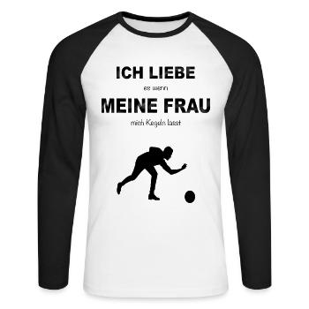 Kegeln Kegelbahn Kegelverein Kugel neun Kegel Club - Unisex Baseballshirt langarm - Weiß/Schwarz - Vorne - Nik (191cm)