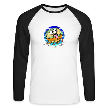 Ich werde nicht aufgeben - Unisex Baseballshirt langarm - Weiß/Schwarz - Vorne - Nik (191cm)