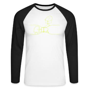 Electricity explains electronics technician Electrician - Unisex Long Sleeve Baseball T-Shirt - white/black - Front - Nik (191cm)
