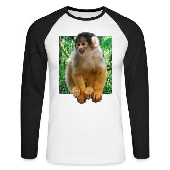 Squirrel monkey squirrel monkey - Unisex Long Sleeve Baseball T-Shirt - white/black - Front - Nik (191cm)