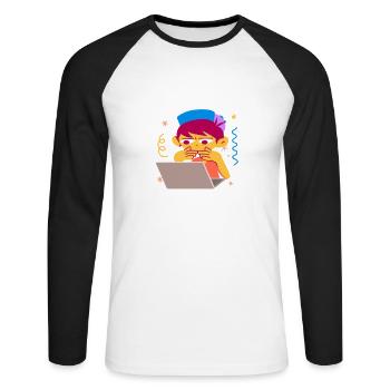 Coding Coder Programmierer - Unisex Baseballshirt langarm - Weiß/Schwarz - Vorne - Nik (191cm)