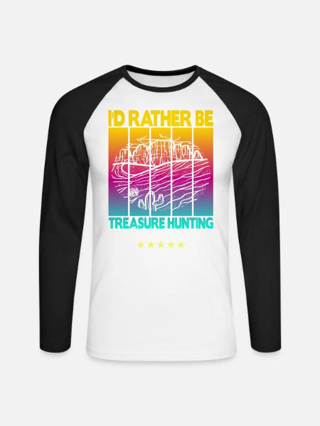 Geocaching Geocacher Spruch - Unisex Baseballshirt langarm - Weiß/Schwarz