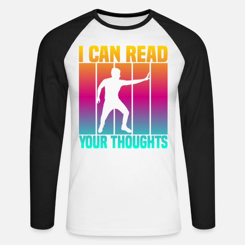 I Can Read Your Thoughts - Unisex Baseballshirt langarm - Weiß/Schwarz