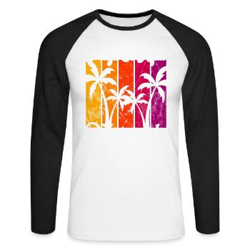 Playa El Aqua Venezuela - T-shirt baseball manches longues Homme - blanc/noir - Devant - Nik (191cm)