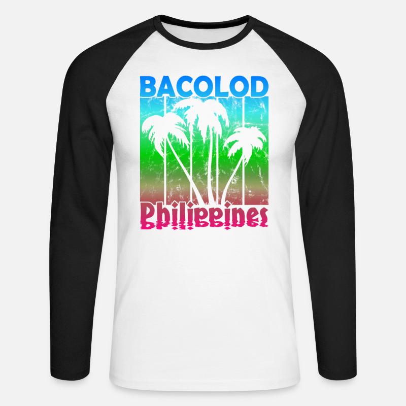 Bacolod Philippines - Unisex Baseballshirt langarm - Weiß/Schwarz