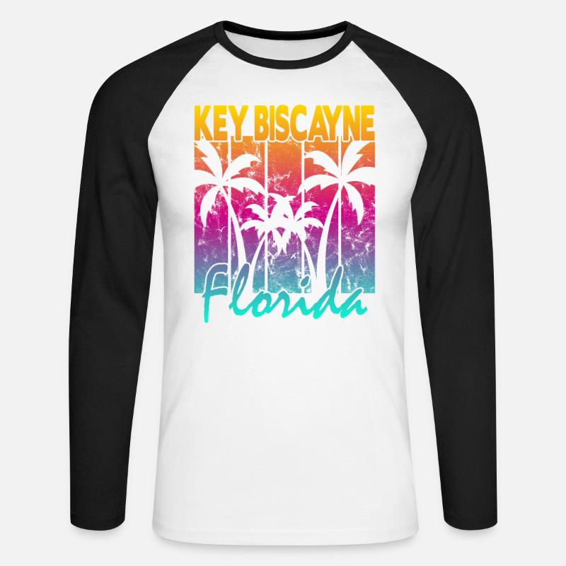 Key Biscayne Florida - Unisex Baseballshirt langarm - Weiß/Schwarz