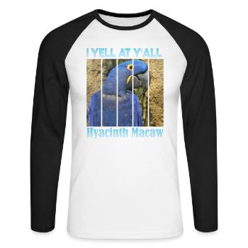 Hyacinthhara - T-shirt baseball manches longues Homme - blanc/noir - Devant - Nik (191cm)