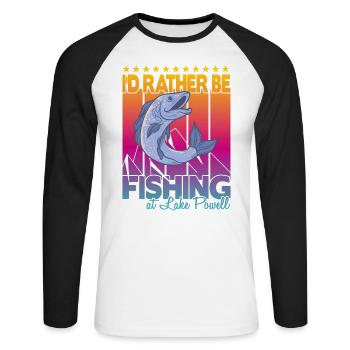 Je préfère pêcher au lac Powell - T-shirt baseball manches longues Homme - blanc/noir - Devant - Nik (191cm)