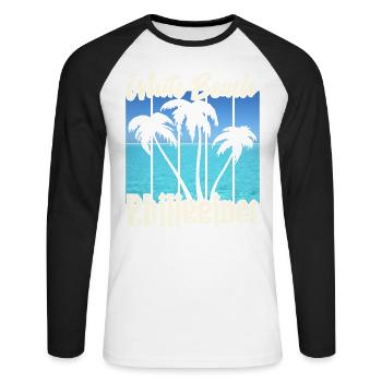 Vintage White Beach Philippines - T-shirt baseball manches longues Homme - blanc/noir - Devant - Nik (191cm)
