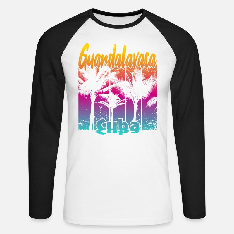 Guardalavaca Cuba - Unisex Baseballshirt langarm - Weiß/Schwarz