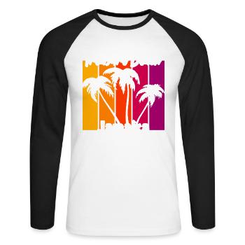 Treasure Beach Jamaica - Unisex Baseballshirt langarm - Weiß/Schwarz - Vorne - Nik (191cm)