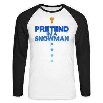 Pretend i'm a snowman - Unisex Baseballshirt langarm - Weiß/Schwarz - Vorne - Nik (191cm)