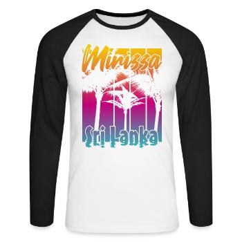 Mirissa Sri Lanka - Unisex Baseballshirt langarm - Weiß/Schwarz - Vorne - Nik (191cm)