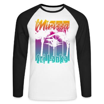 Mirissa Sri Lanka - T-shirt baseball manches longues Homme - blanc/noir - Devant - Nik (191cm)