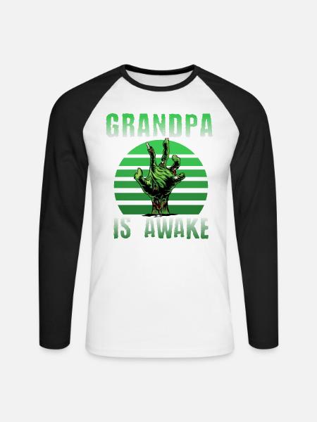 Halloween Grandpa - Unisex Long Sleeve Baseball T-Shirt - white/black