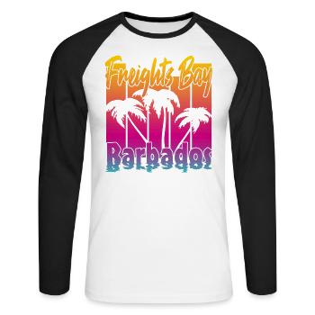 Freights Bay Barbade - T-shirt baseball manches longues Homme - blanc/noir - Devant - Nik (191cm)