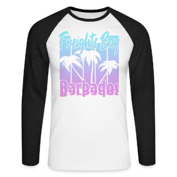 Freights Bay Barbade - T-shirt baseball manches longues Homme - blanc/noir - Devant - Nik (191cm)