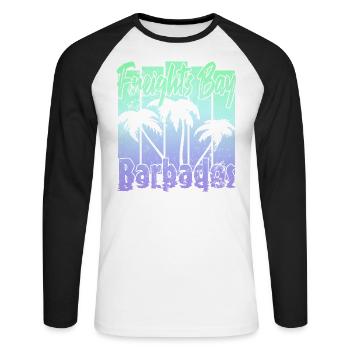 Freights Bay Barbade - T-shirt baseball manches longues Homme - blanc/noir - Devant - Nik (191cm)