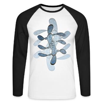 Résumé n° 64 - T-shirt baseball manches longues Homme - blanc/noir - Devant - Nik (191cm)