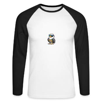Eagle Bande dessinée Cool Été - T-shirt baseball manches longues Homme - blanc/noir - Devant - Nik (191cm)