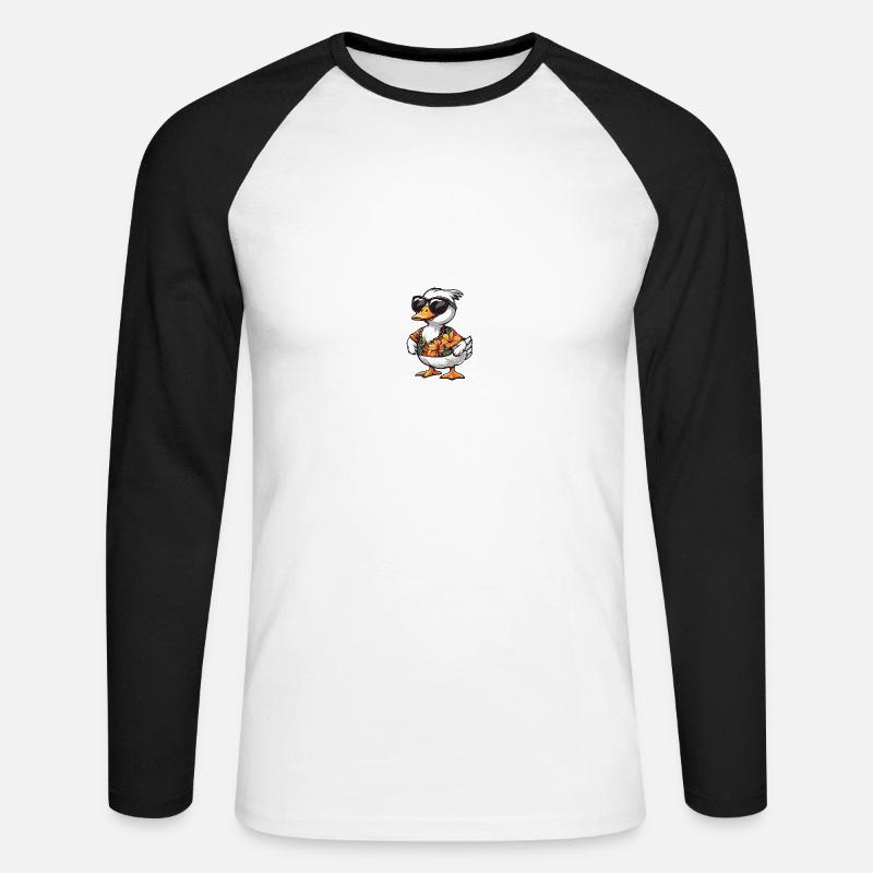 Goose Comic Cool Summer - Unisex Long Sleeve Baseball T-Shirt - white/black