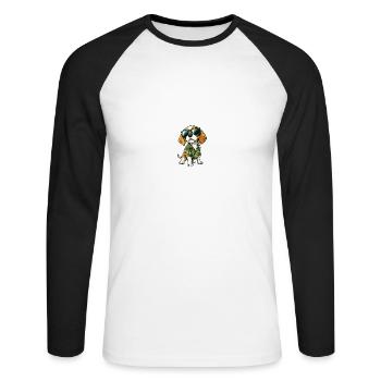 Beagle Dog Cool Summer - Unisex Long Sleeve Baseball T-Shirt - white/black - Front - Nik (191cm)
